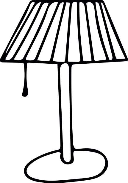 台灯中的手绘涂鸦风格元素图片下载