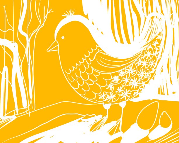 图解一只鸟和一些蛋图片下载