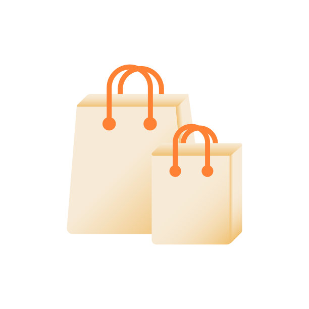 购物袋矢量平面颜色图标图片下载