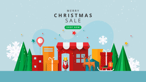 冬季在线商店或手机应用销售图片下载