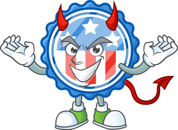 一个残忍的魔鬼圈以明星卡通标志美国图片下载