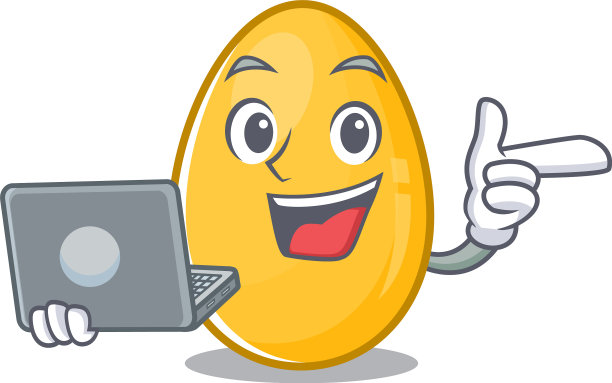 很酷的人物金蛋与笔记本电脑图片下载
