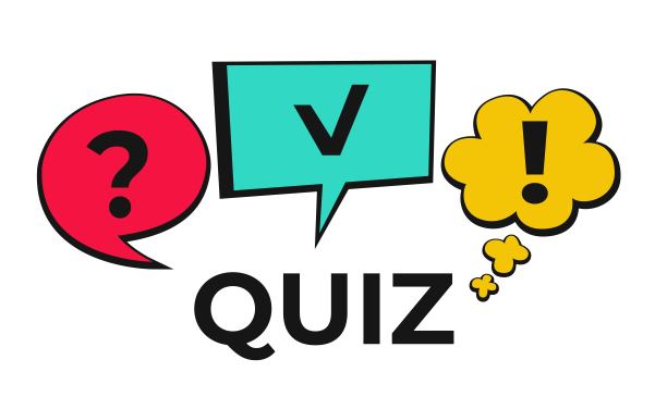 漫画风格的测验标志。测验聪明的游戏。向量图片下载