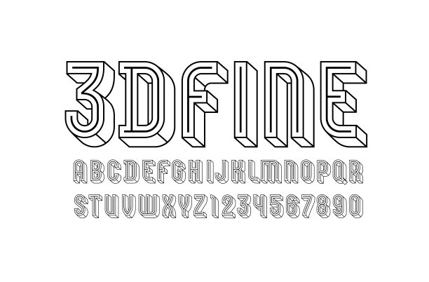 3D白色字体，时髦的字母表，现代字母和数字为您的设计，矢量插图10eps。图片下载