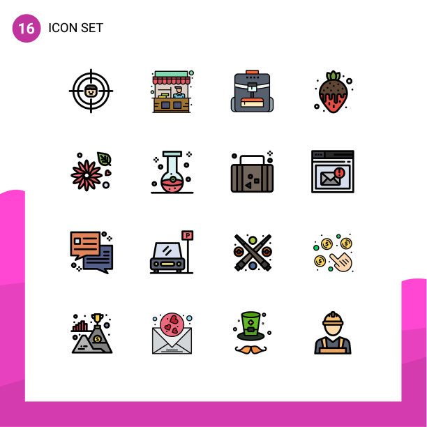 现代集16平色填充线条图片下载