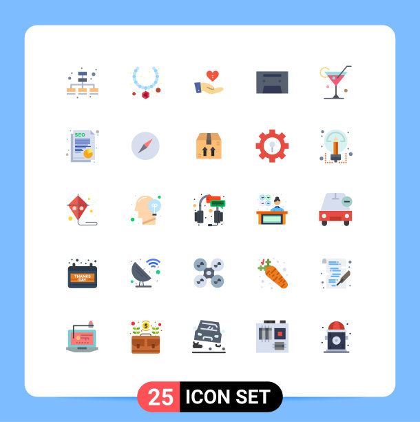 将25个单色标志和符号组合在一起图片下载