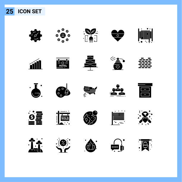 现代设25个实心象形文字火图片下载