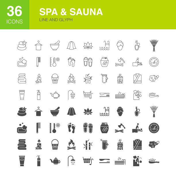 桑拿线Web字形图标图片下载