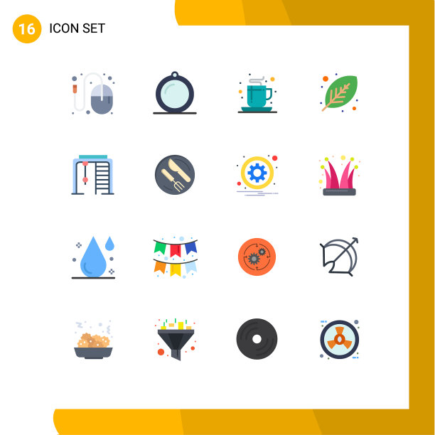 平色包印刷16个通用符号图片下载