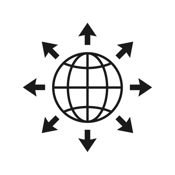 世界扩展包黑色图标。图片下载