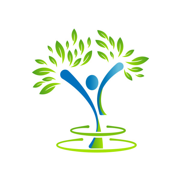 抽象插画设计人树符号图片下载