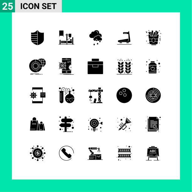 打包25个有创意的固体字形薯条图片下载