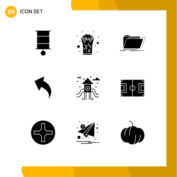 为city up drink在网格上设置9个固体符号图片下载