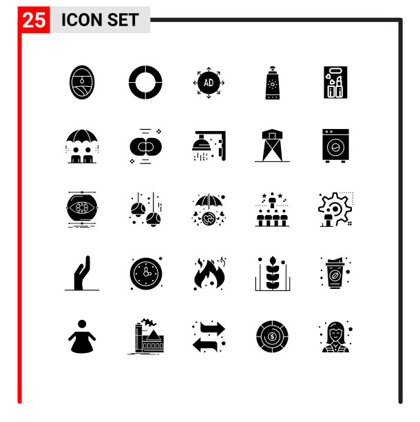 为网络和移动设置的25个通用实体符号图片下载