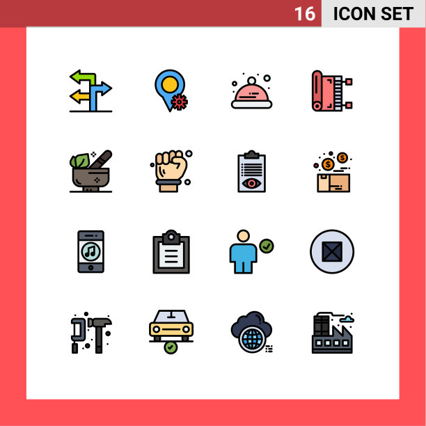 组16平色填充线标志和图片下载