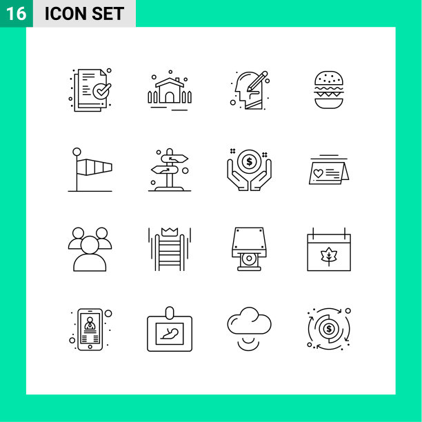 16个通用的大纲符号符号吹加拿大图片下载