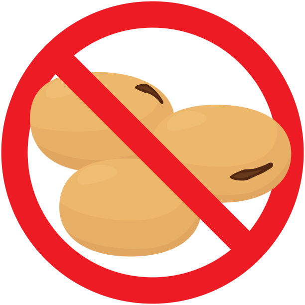 免费大豆卡通标志在红色圆圈徽章图片下载