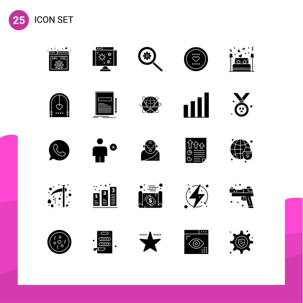25个创意图标的现代符号和符号图片下载