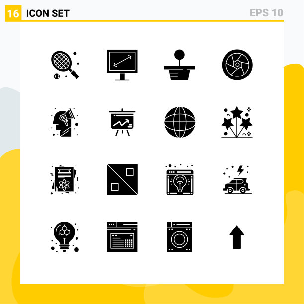 用户界面包16个基本固字形图片下载