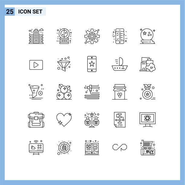 股票图标包25行符号和符号图片下载