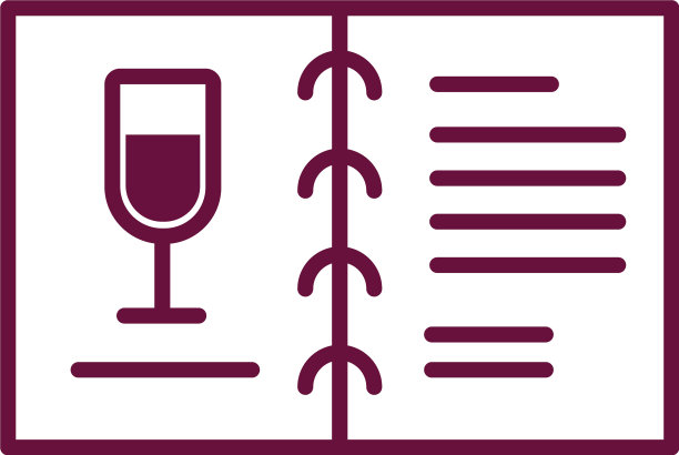 酒杯饮品在菜单卡线条风格图标图片下载