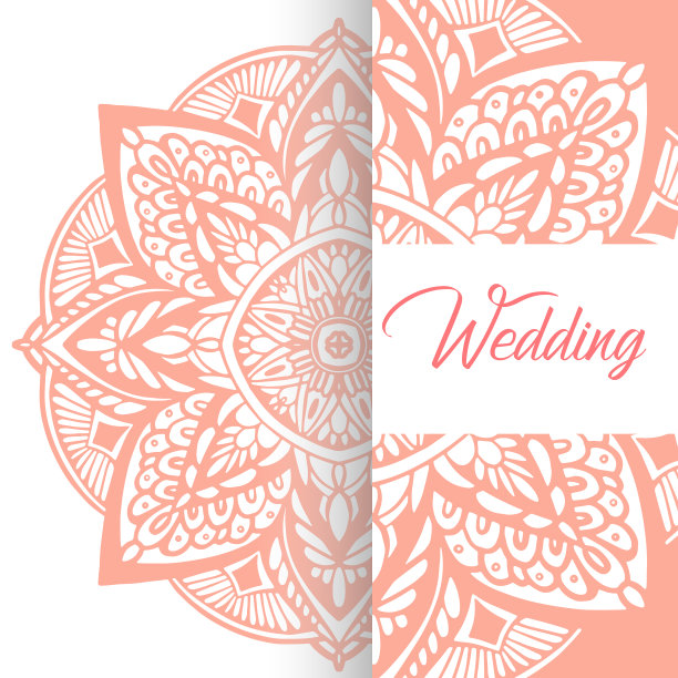 曼荼罗复古婚礼请柬图片下载