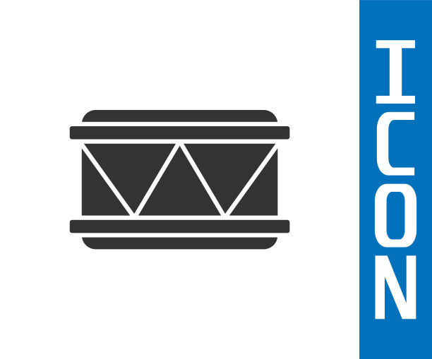 灰鼓图标孤立在白色背景。音乐符号。乐器的象征。向量图片下载