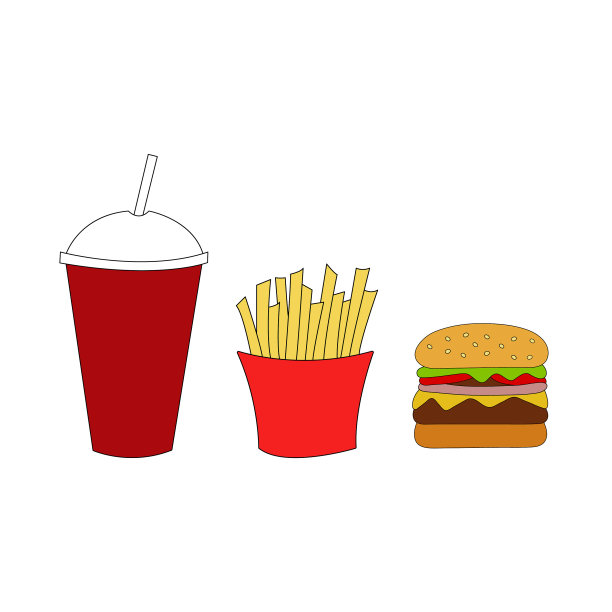 快餐涂鸦元素图片下载