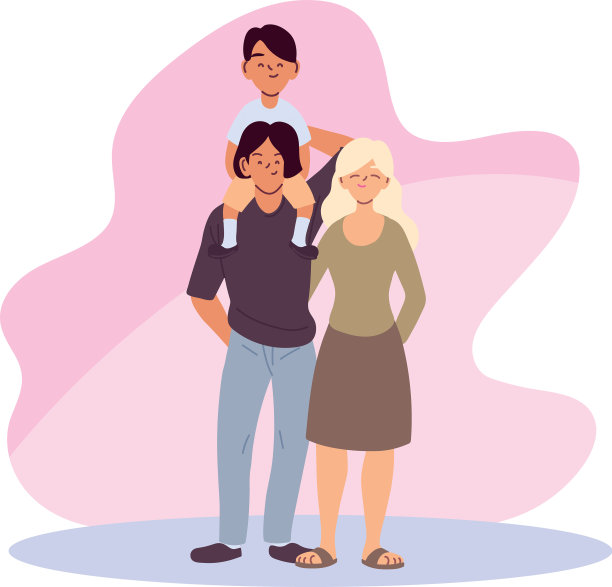 父亲和儿子的卡通设计图片下载