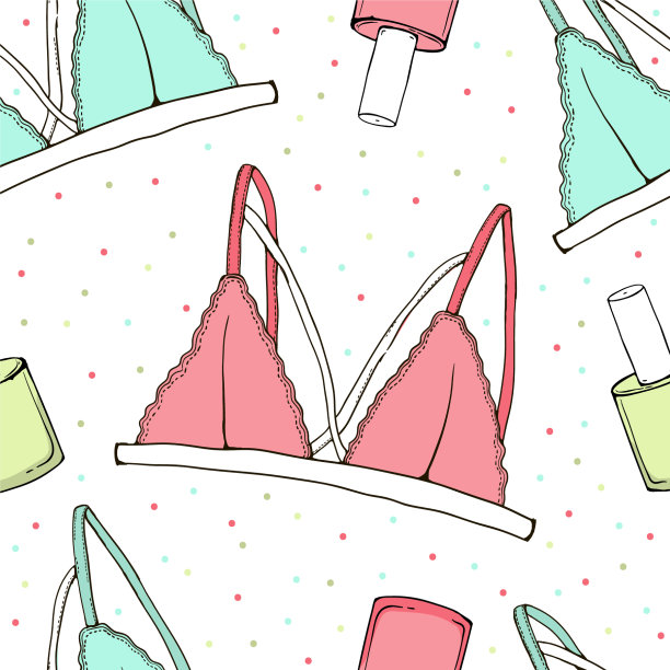 无缝图案美妆妆手绘图片下载