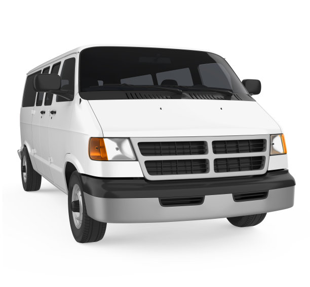 白色面包车孤立图片下载