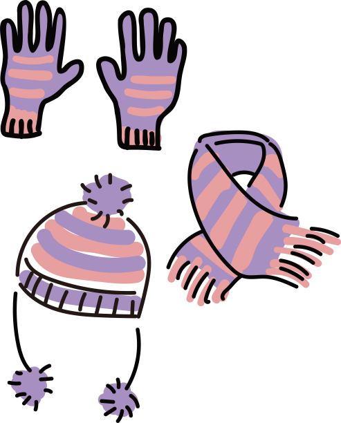 手套，帽子和围巾的插图图片下载