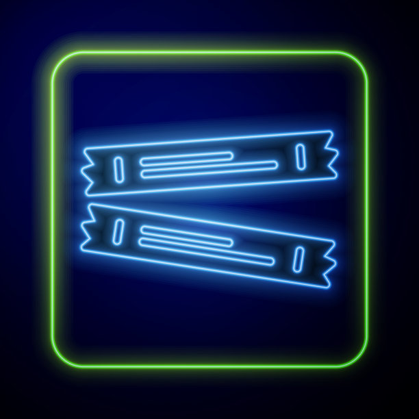 发光的霓虹糖贴包图标隔离图片下载