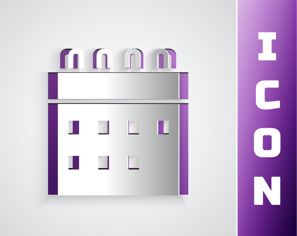 剪纸日历图标孤立在灰色图片下载