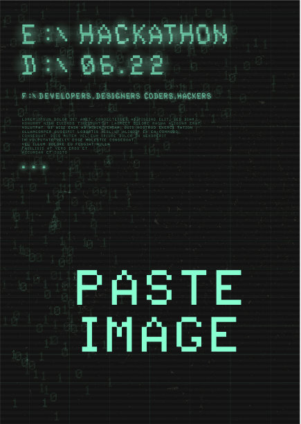 黑客马拉松海报复古波赛博朋克风格图片下载