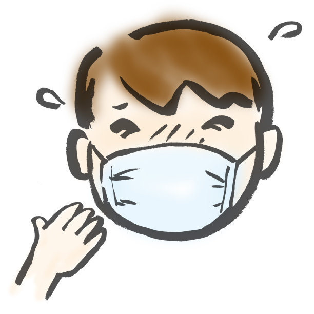男性插图材料，似乎打喷嚏与手绘面具图片下载