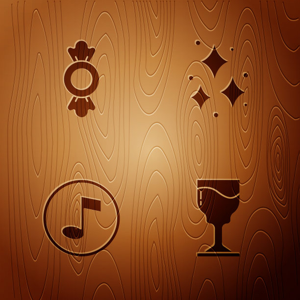 设定酒、玻璃、糖果、音乐的基调和基调图片下载