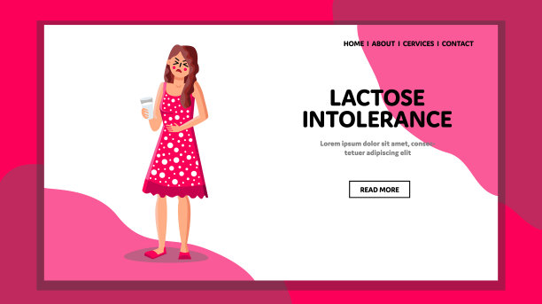 患有乳糖不耐症的年轻女子图片下载