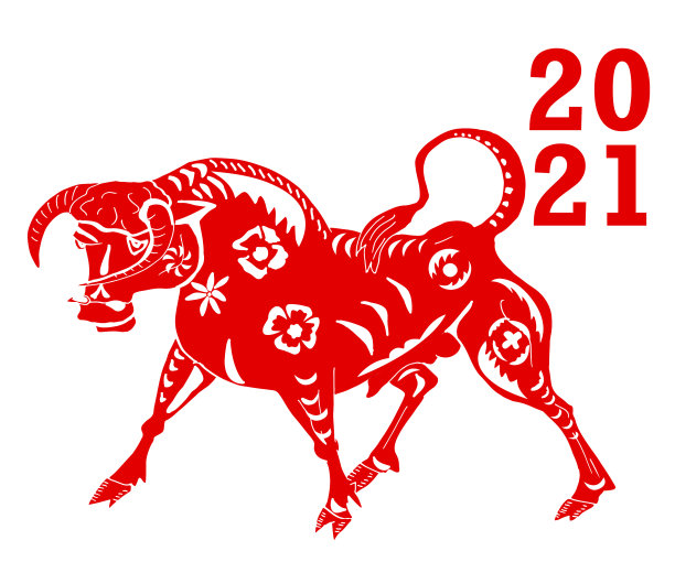中国新年2021年牛年红纸图片下载