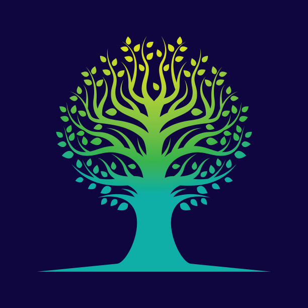 树渐变标志模板图标图片下载