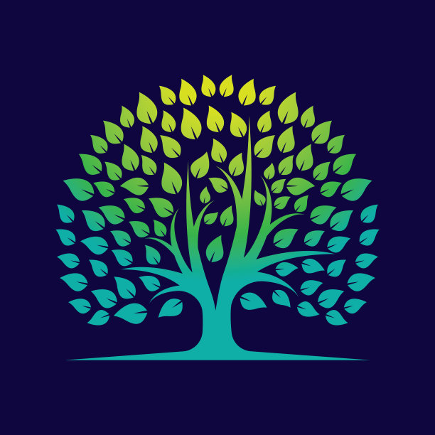 树渐变标志模板图标图片下载