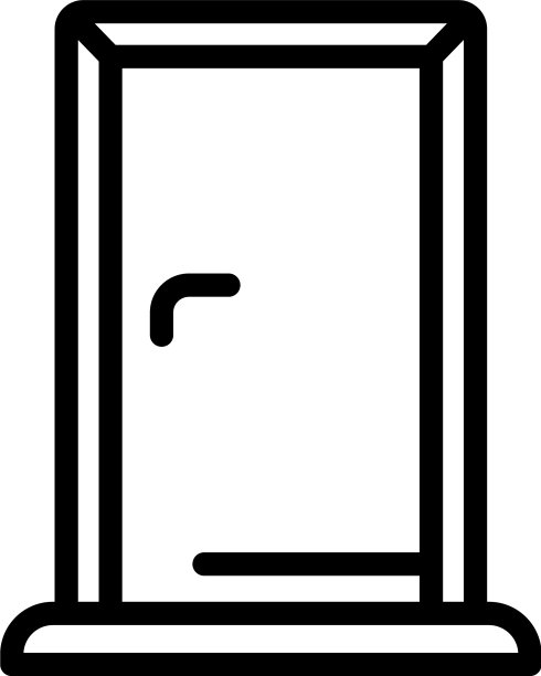 卧室门图标轮廓风格图片下载