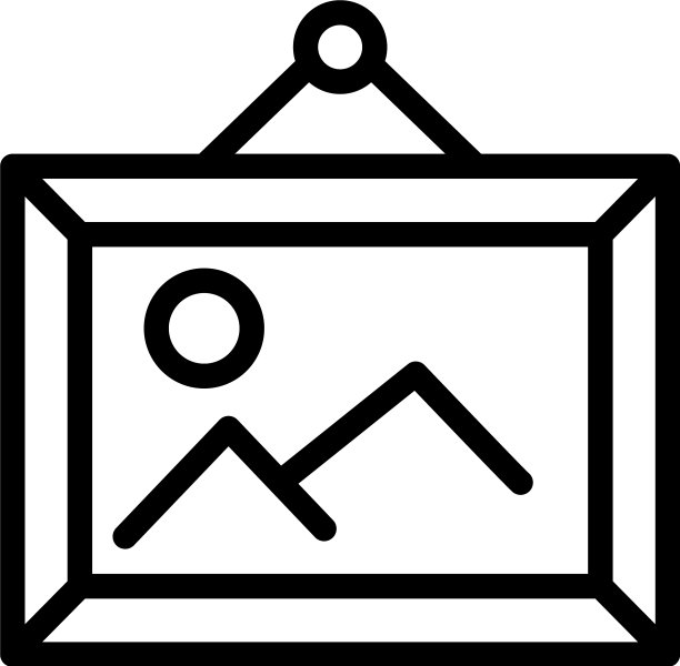 墙上画卧室图标轮廓风格图片下载