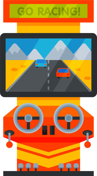 复古赛车街机游戏机与转向图片下载