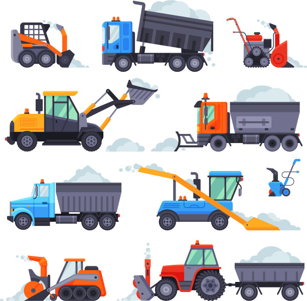 冬季除雪机收集清理图片下载