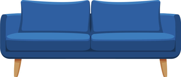 蓝色舒适的沙发舒适的家庭或办公室图片下载