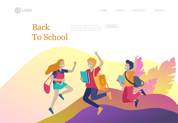 登陆页面模板与快乐的学校孩子图片下载