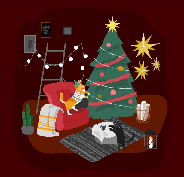 圣诞家居装饰用宠物斯堪的纳维亚图片下载