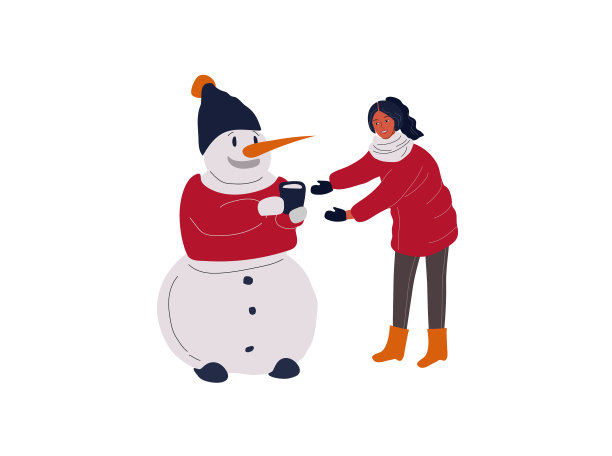 圣诞节送给女孩可可的雪人图片下载
