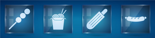 将肉丸放在木棒亚洲面条上，然后图片下载